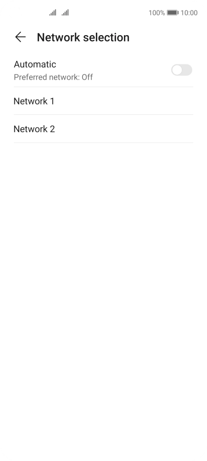 Press the required network. Press the required network.