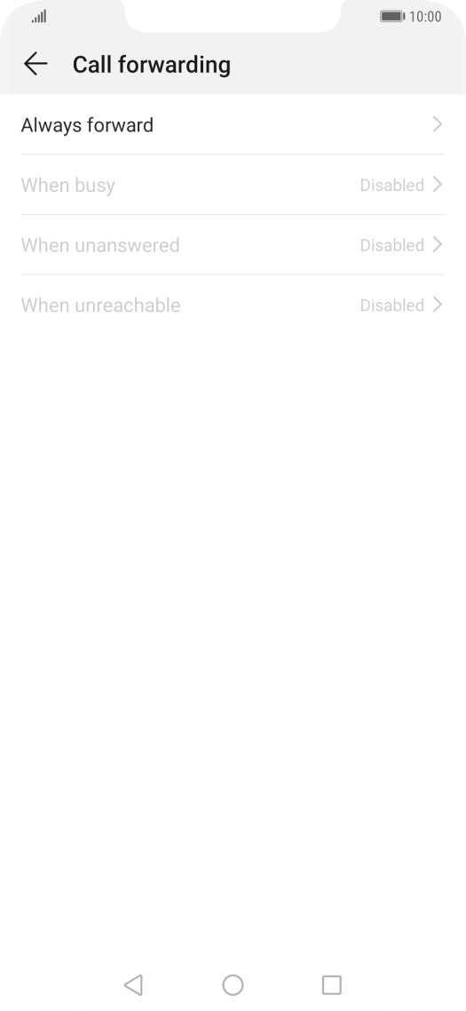 Press the required divert type. Press the required divert type.