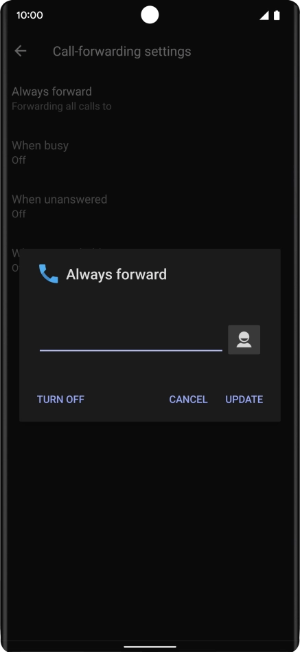 Press TURN OFF. Press TURN OFF.