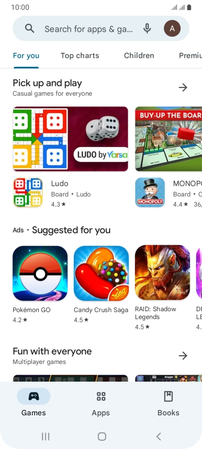 Press the search field. Press the search field.