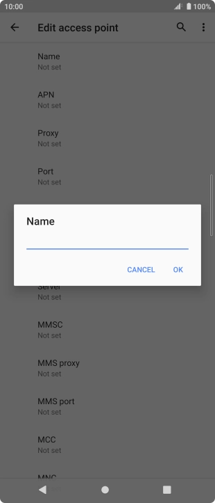 Key in EE Internet and press OK. Key in EE Internet and press OK.