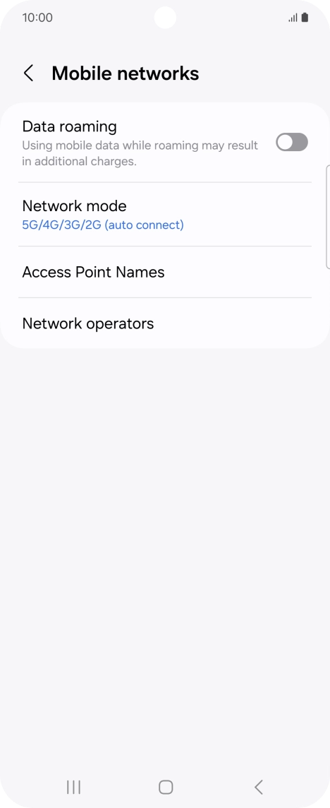 Press Network mode. Press Network mode.