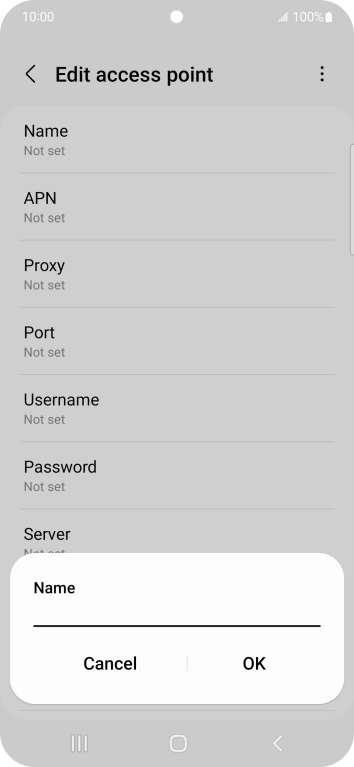 Key in EE Internet and press OK. Key in EE Internet and press OK.