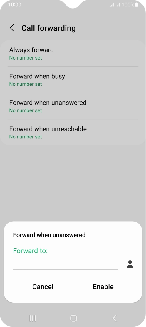 Key in +447953222222 and press Enable. Key in +447953222222 and press Enable.