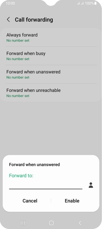 Key in +447953222222 and press Enable. Key in +447953222222 and press Enable.