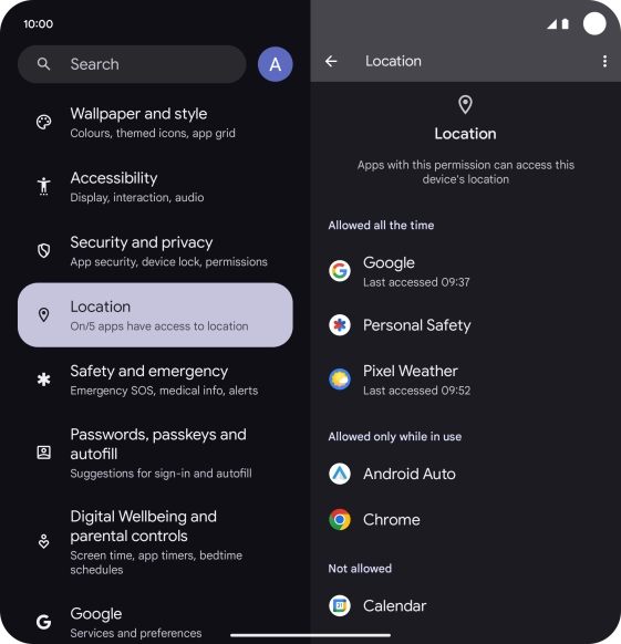 Press the required app. Press the required app.