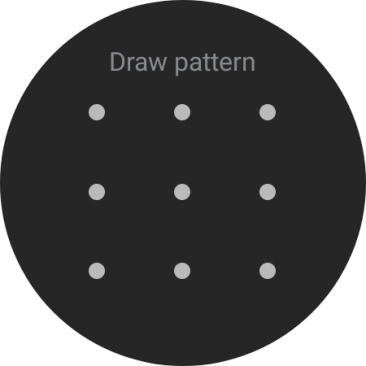 Slide your finger across the screen to connect at least four points and follow the instructions on the screen to create a pattern as lock code. Slide your finger across the screen to connect at least four points and follow the instructions on the screen to create a pattern as lock code.