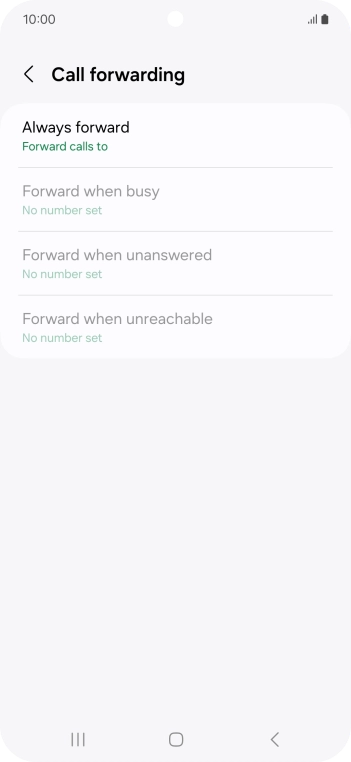 Press the required divert type. Press the required divert type.