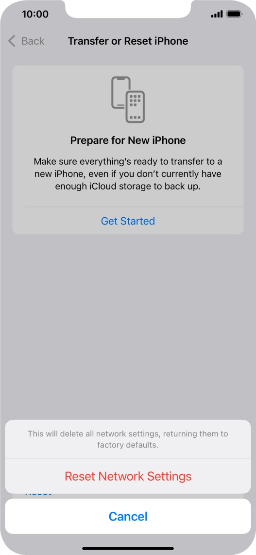 Press Reset Network Settings. Press Reset Network Settings.