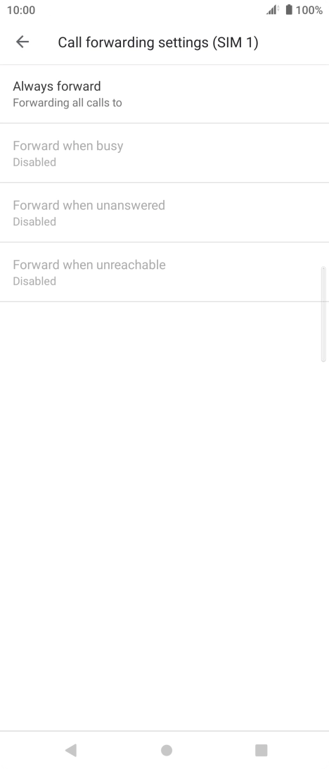 Press the required divert type. Press the required divert type.