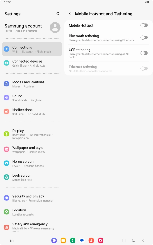 Press Mobile Hotspot. Press Mobile Hotspot.