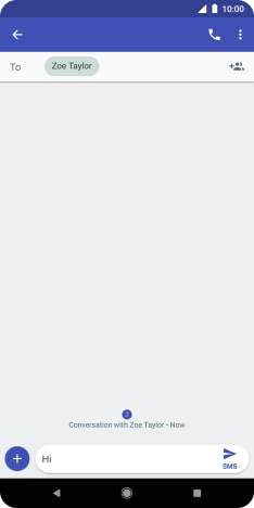 Press the send icon when you've finished your text message. Press the send icon when you've finished your text message.