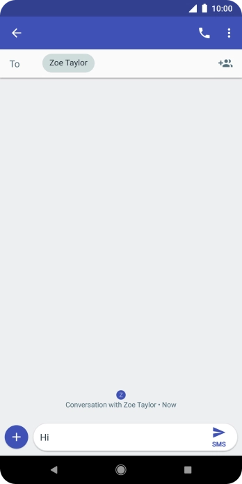Press the send icon when you've finished your text message. Press the send icon when you've finished your text message.