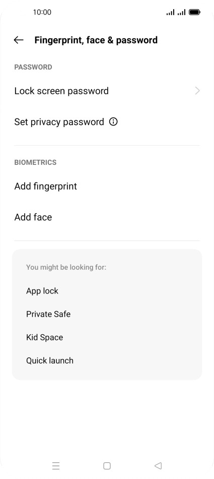 Press Lock screen password and key in the additional phone lock code you created earlier. Press Lock screen password and key in the additional phone lock code you created earlier.