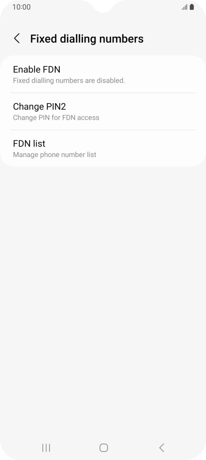 Press Enable FDN. Press Enable FDN.