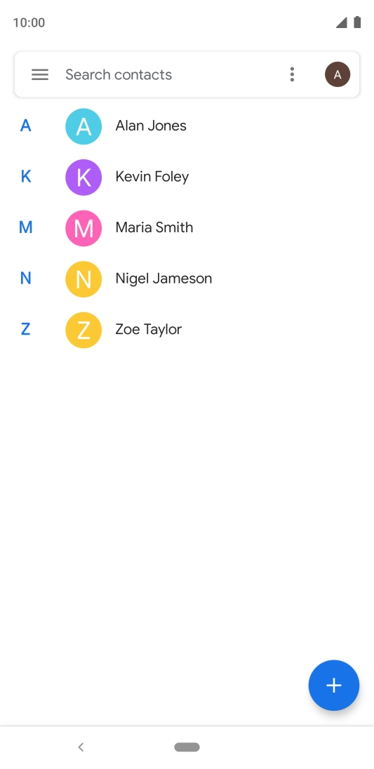 Press the new contact icon. Press the new contact icon.