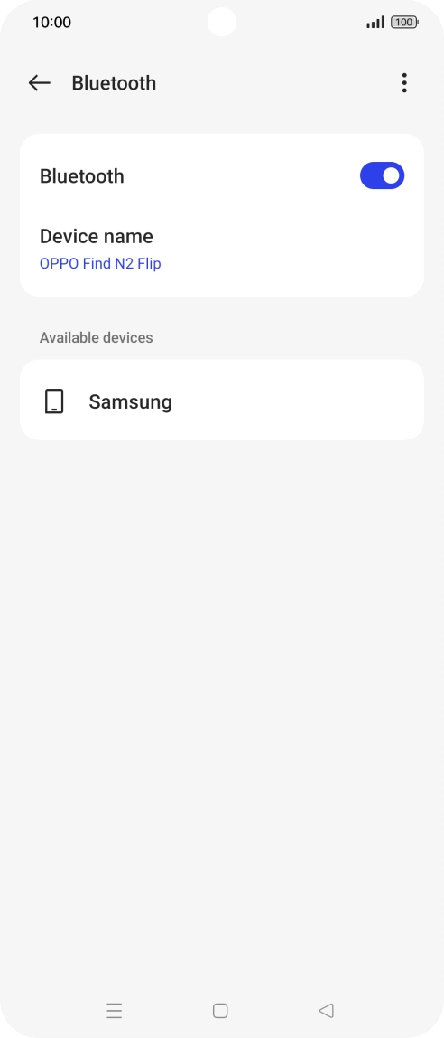 Press the required Bluetooth device and follow the instructions on the screen to pair the device with your phone. Press the required Bluetooth device and follow the instructions on the screen to pair the device with your phone.