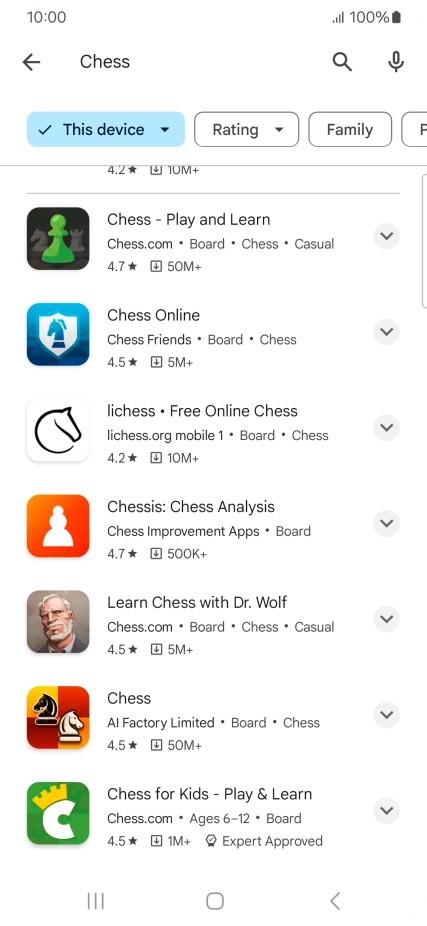 Press the required app. Press the required app.