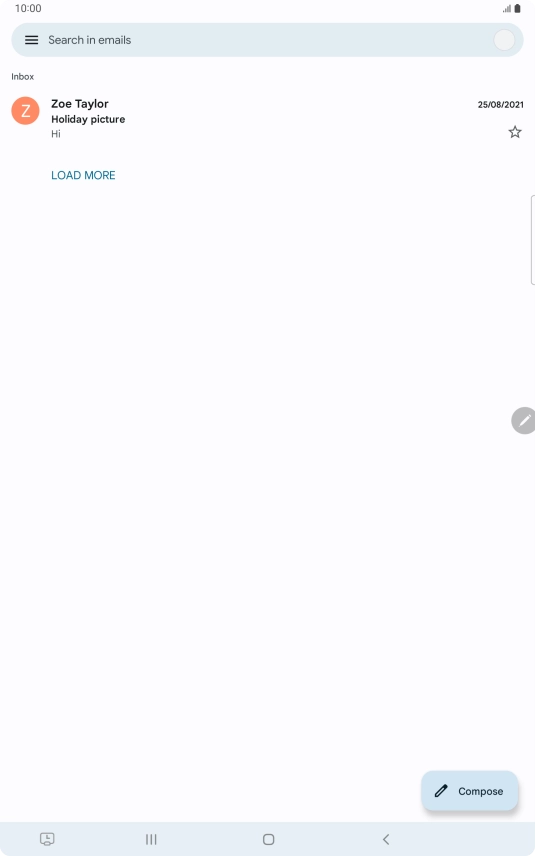 Press the email account icon. Press the email account icon.
