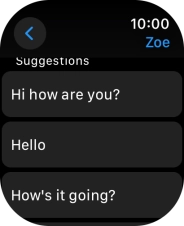 Press the required quick reply. Press the required quick reply.