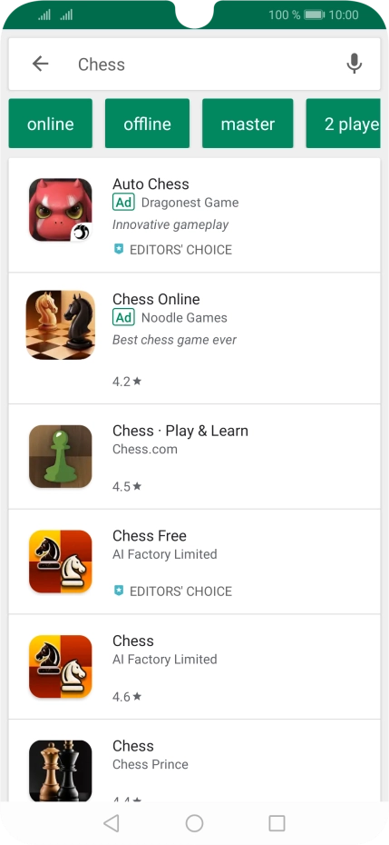 Press the required app. Press the required app.