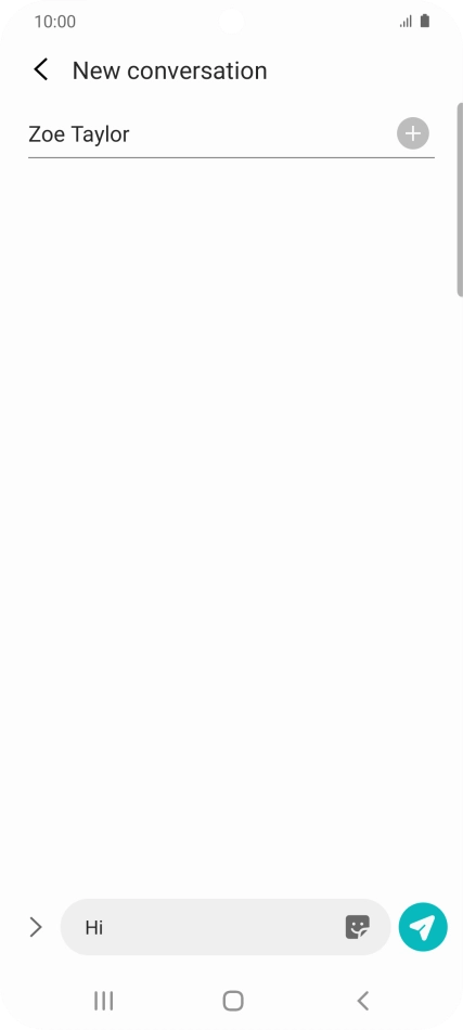 Press the send icon when you've finished your text message. Press the send icon when you've finished your text message.
