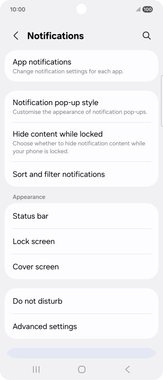 Press App notifications. Press App notifications.