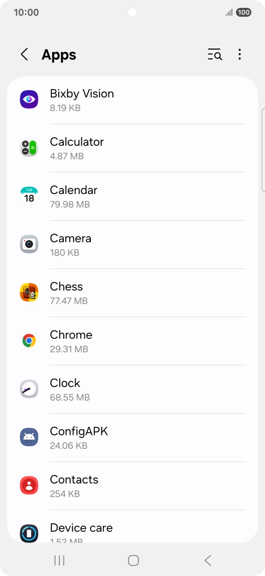 Press the required app. Press the required app.