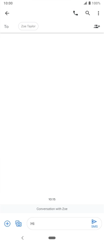 Press the send icon when you've finished your SMS. Press the send icon when you've finished your SMS.