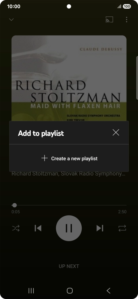Press Create a new playlist. Press Create a new playlist.