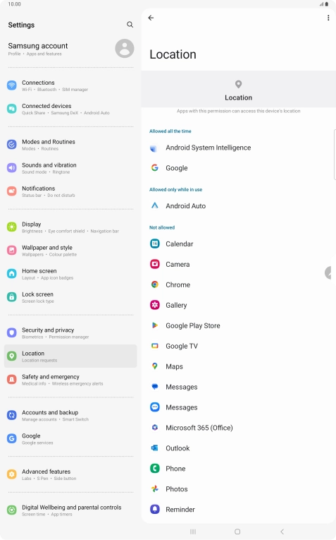 Press the required app. Press the required app.