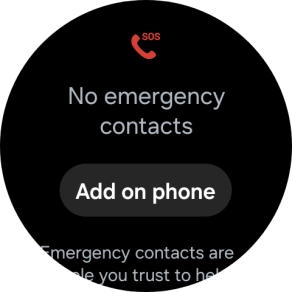 Press Add on phone and follow the instructions on your phone to set your emergency contacts. Press Add on phone and follow the instructions on your phone to set your emergency contacts.