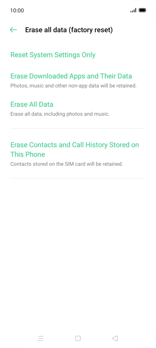 Press Erase All Data. Press Erase All Data.