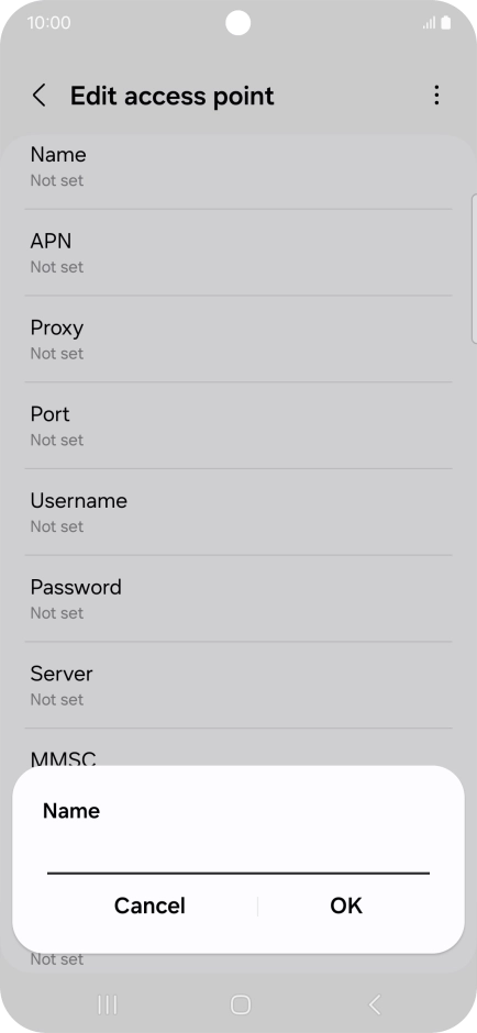Key in EE Internet and press OK. Key in EE Internet and press OK.