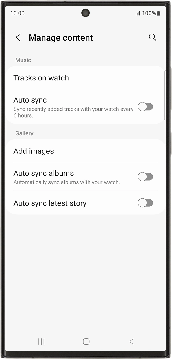 On your phone: Press Tracks on watch. On your phone: Press Tracks on watch.