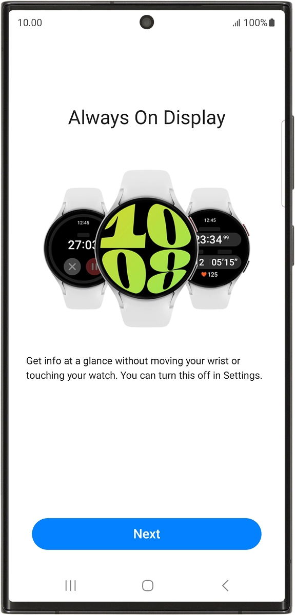 On your phone: Press Next. On your phone: Press Next.