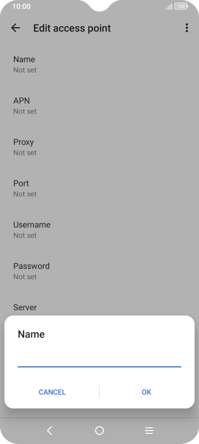 Key in EE Internet and press OK. Key in EE Internet and press OK.