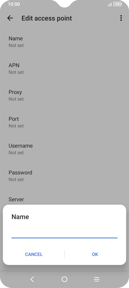Key in EE Internet and press OK. Key in EE Internet and press OK.