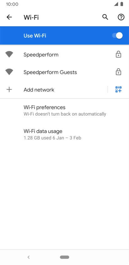 Press the required Wi-Fi network. Press the required Wi-Fi network.
