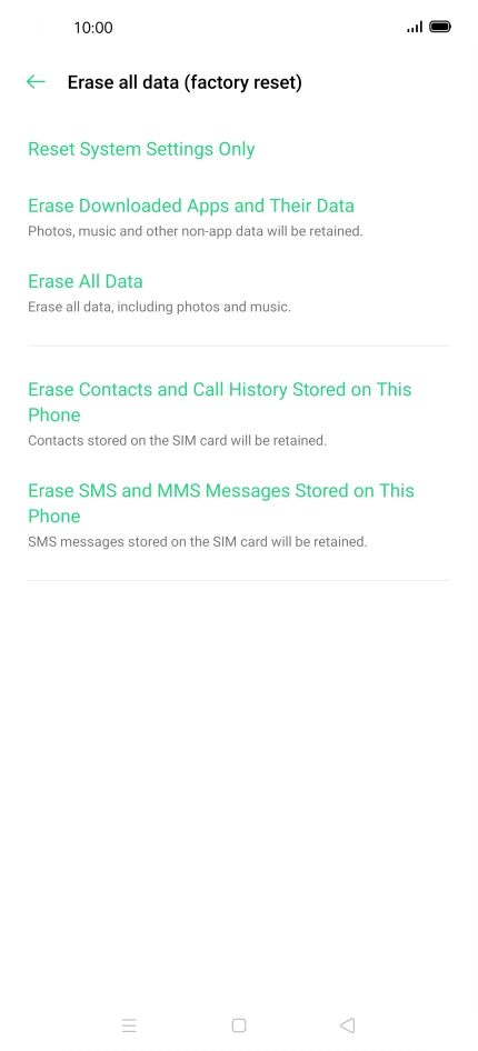 Press Erase All Data. Press Erase All Data.