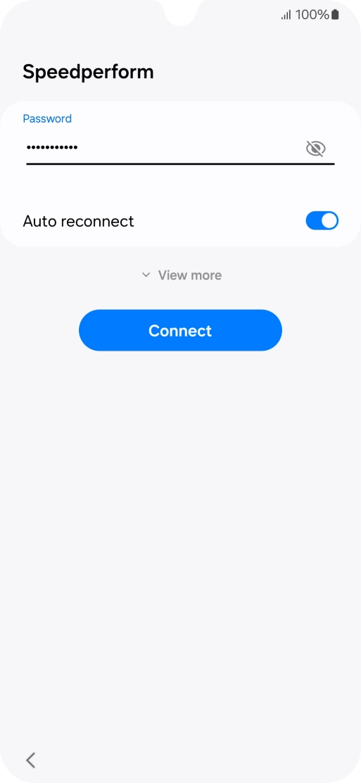 Key in the password for the Wi-Fi network and press Connect. Key in the password for the Wi-Fi network and press Connect.