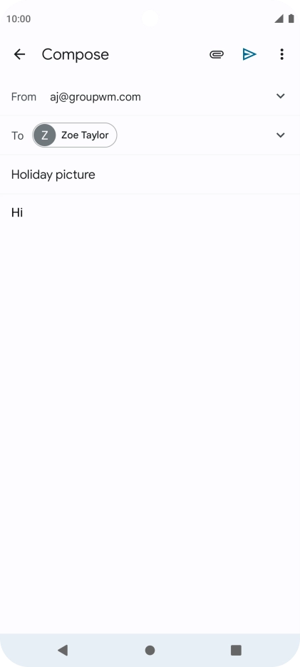Press the attachment icon. Press the attachment icon.
