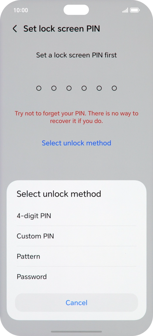 Press the required phone lock code and follow the instructions on the screen to create an additional phone lock code. Press the required phone lock code and follow the instructions on the screen to create an additional phone lock code.
