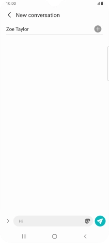 Press the send icon when you've finished your SMS. Press the send icon when you've finished your SMS.