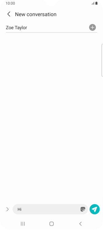 Press the send icon when you've finished your SMS. Press the send icon when you've finished your SMS.