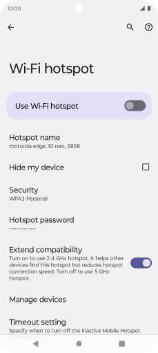 Press Hotspot password. Press Hotspot password.