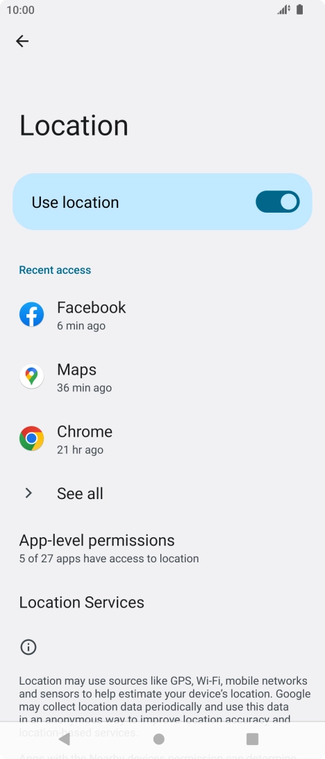 Press App-level permissions. Press App-level permissions.
