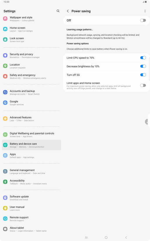 Press the indicators next to the required settings. Press the indicators next to the required settings.