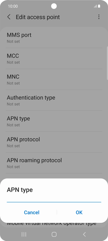 Key in default and press OK. Key in default and press OK.