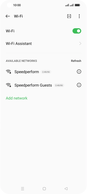 Press Wi-Fi Assistant. Press Wi-Fi Assistant.